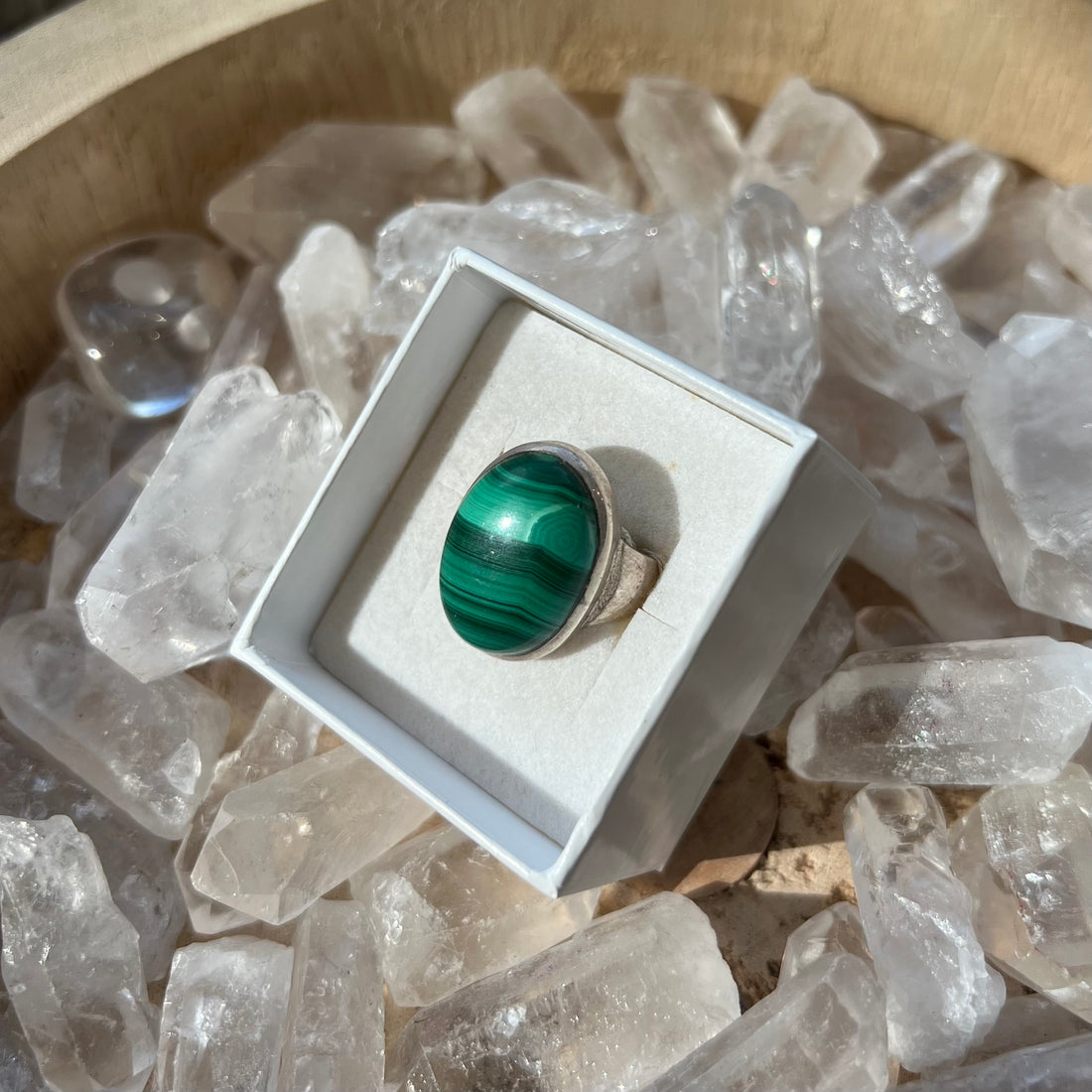 Bague Argent Malachite
