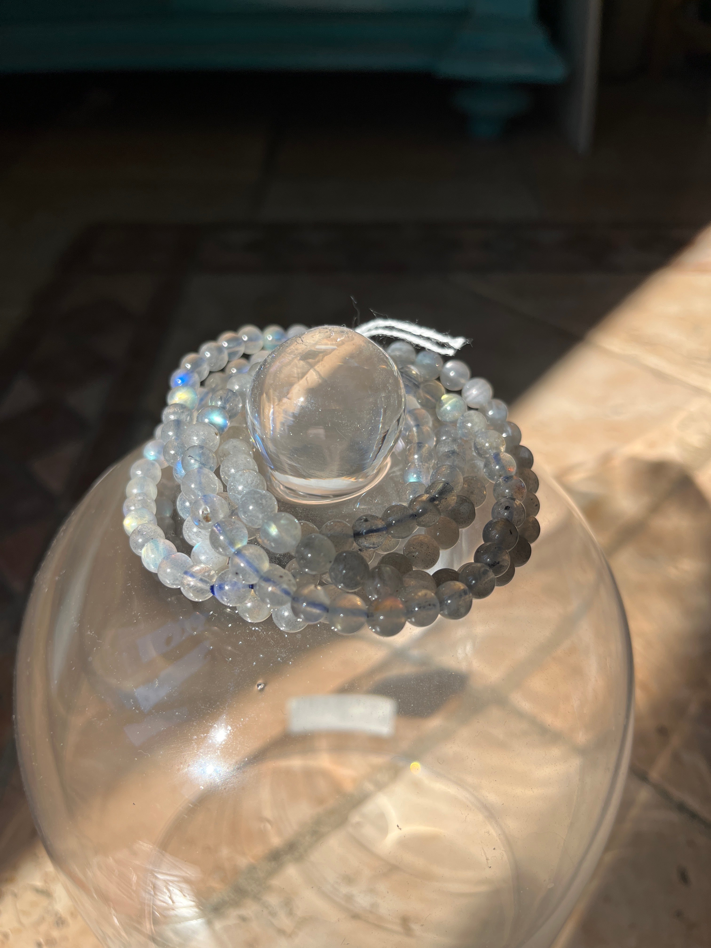 Bracelet boule Labradorite 6mm