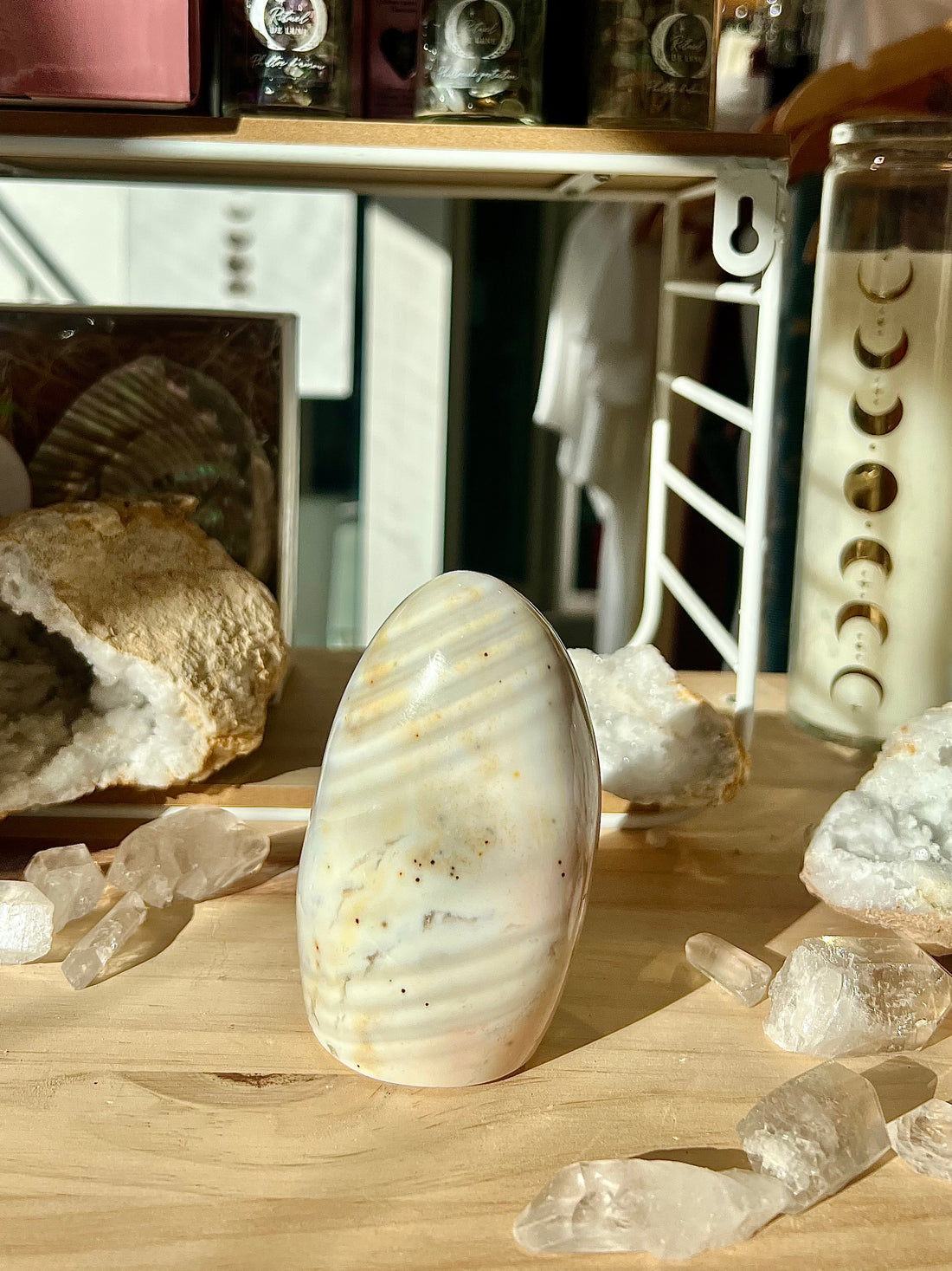 Forme libre Agate blanche