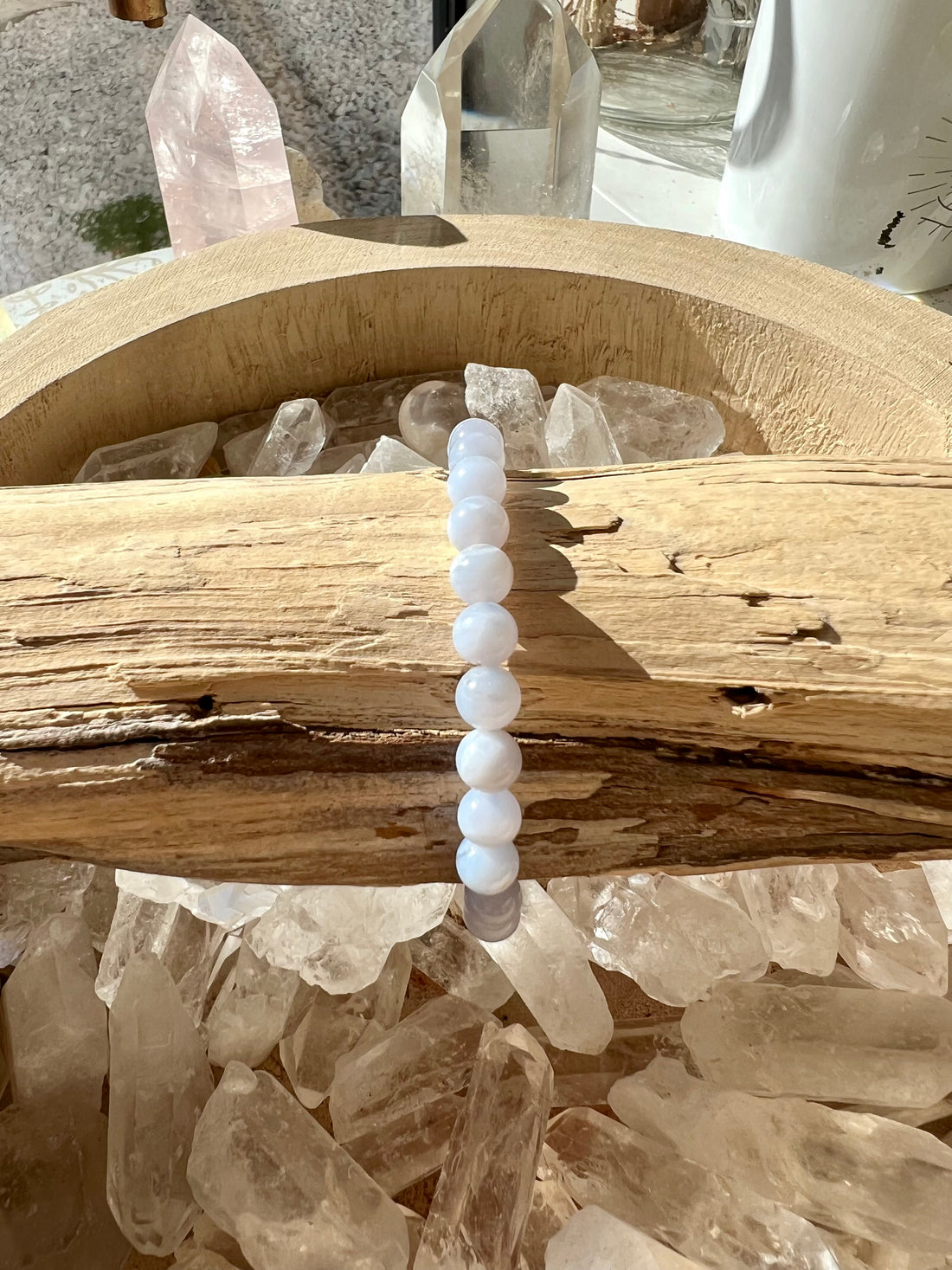 Bracelet boule Calcédoine 6mm