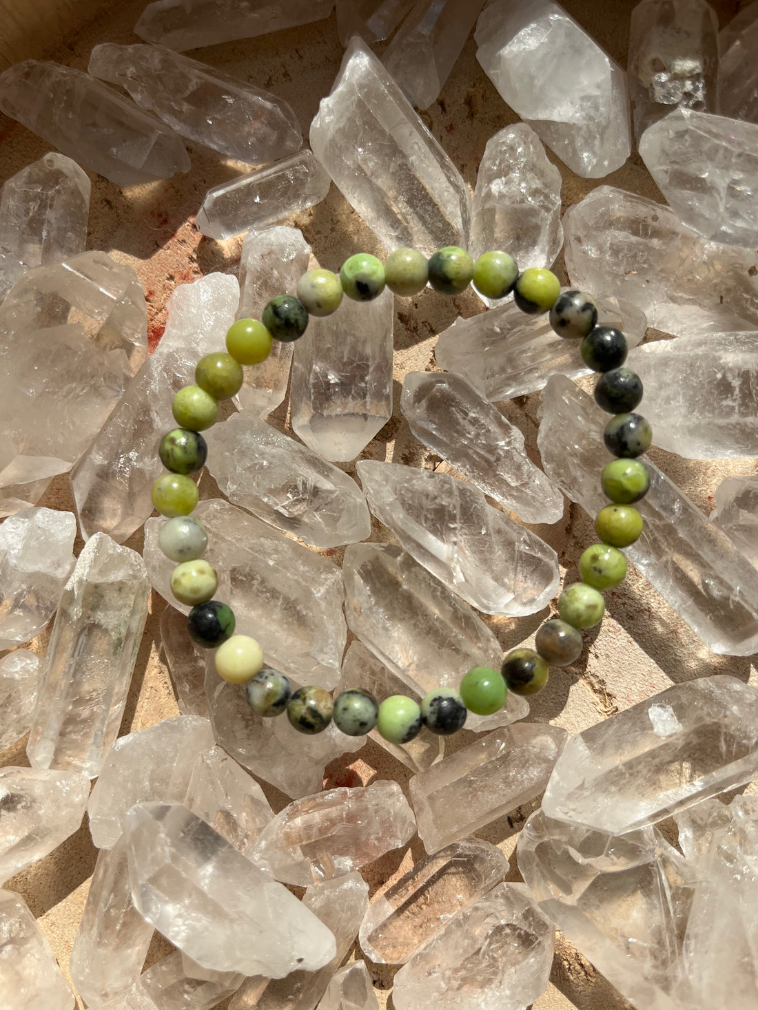 Bracelet opale verte 6 mm