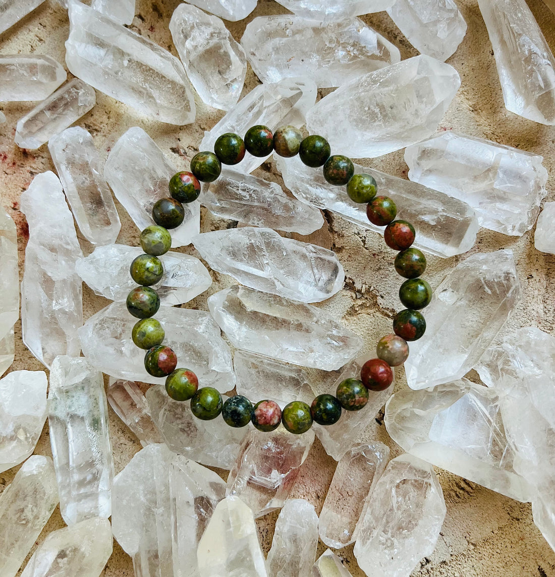 Bracelet boule unakite 6 mm