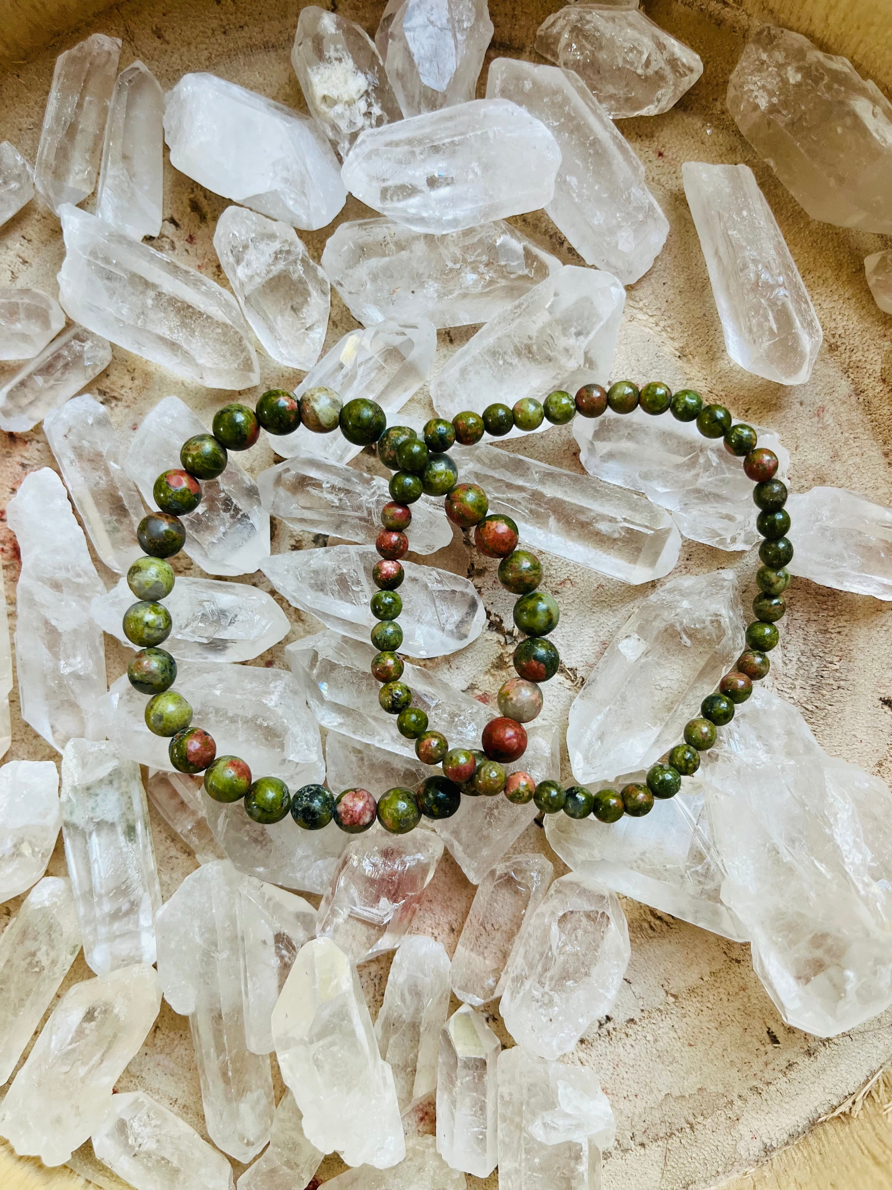 Bracelet boule Unakite