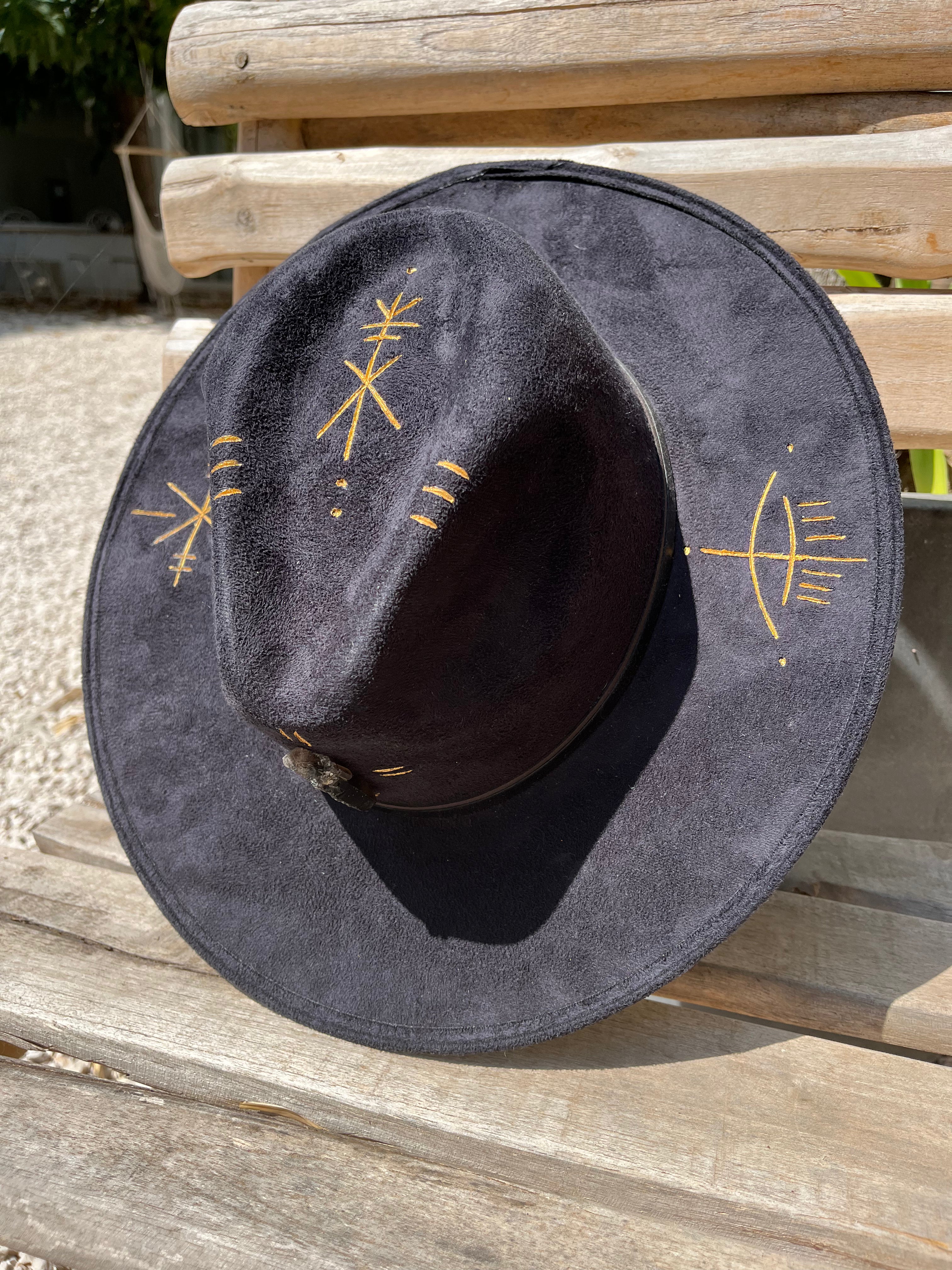 Chapeau Boho Ibiza Bleu Marine & Quartz Fumé