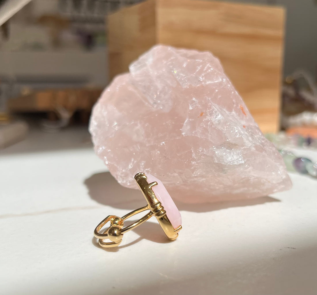 Bague goutte Opale Rose plaqué Or