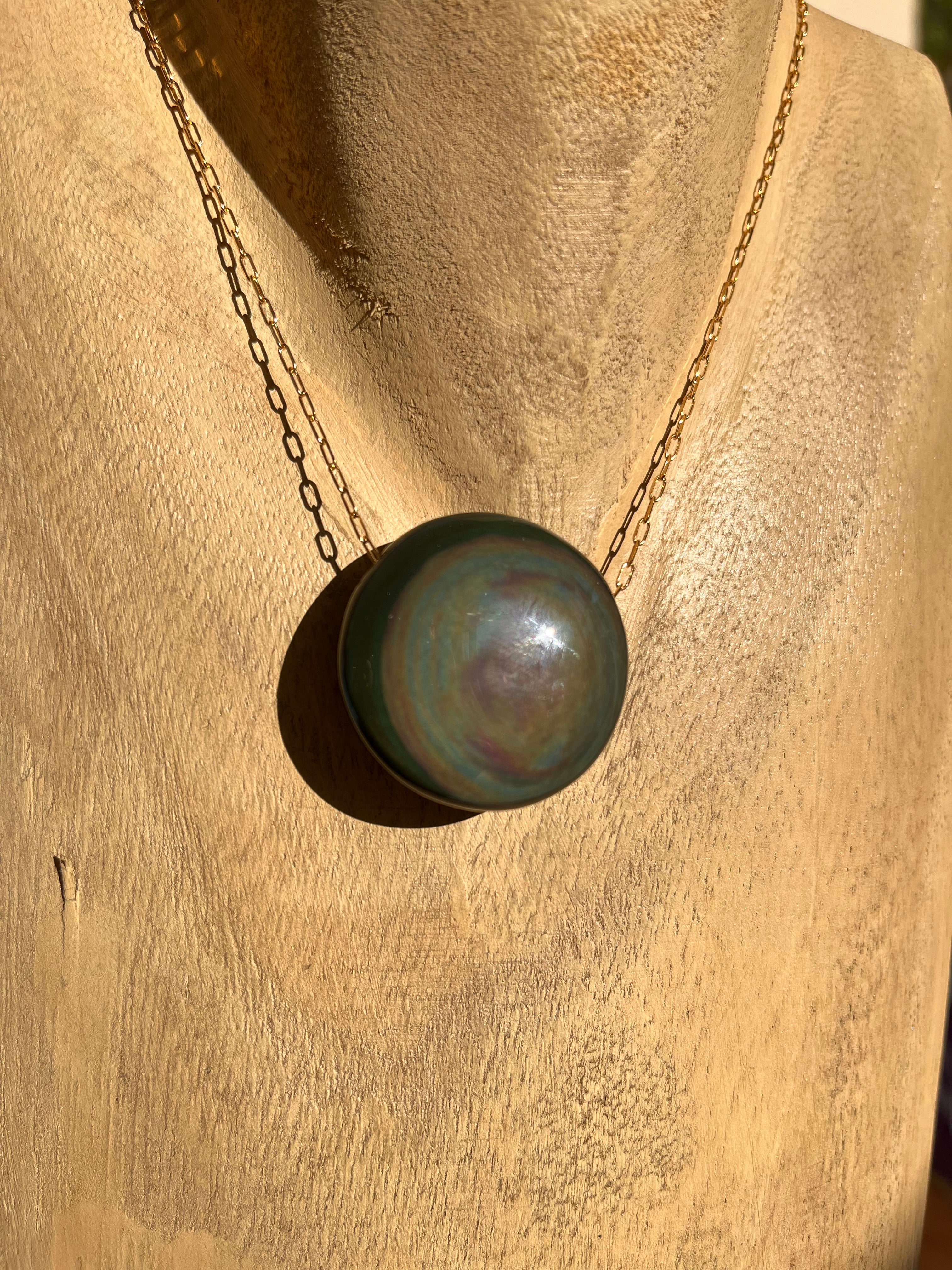 Pierre percée Obsidienne Œil Celeste