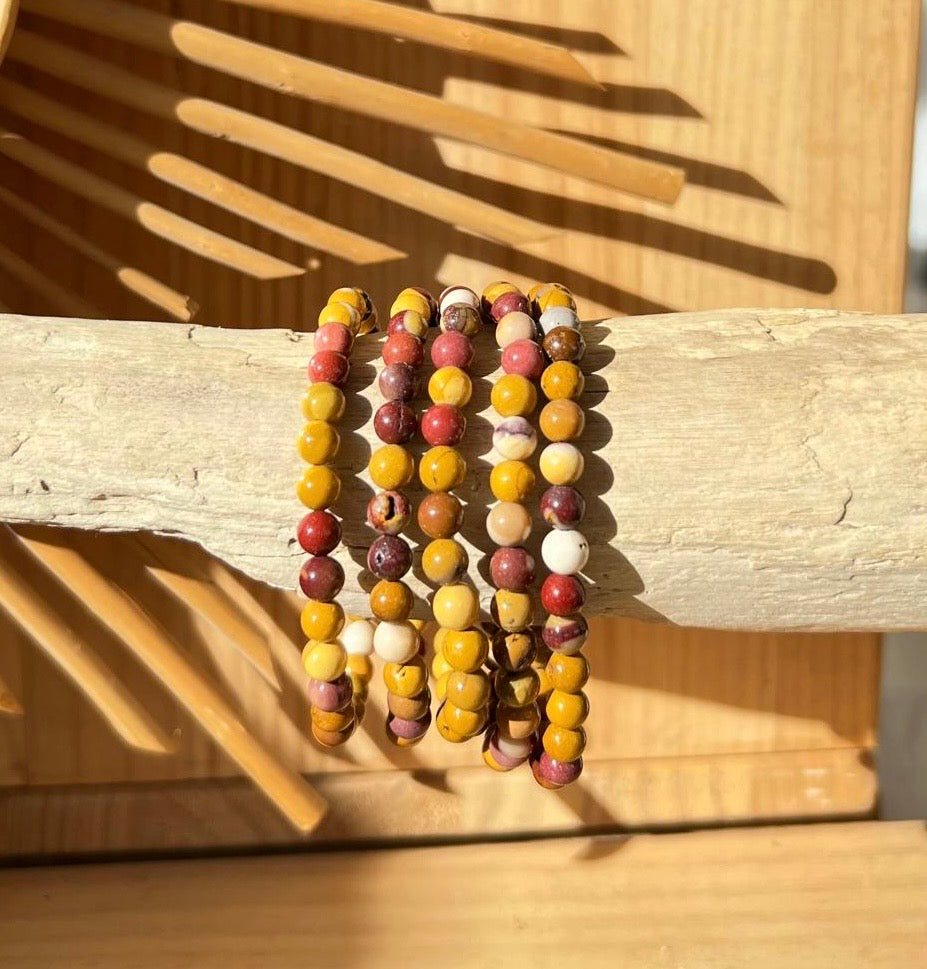 Bracelet boule Mokaïte 6mm