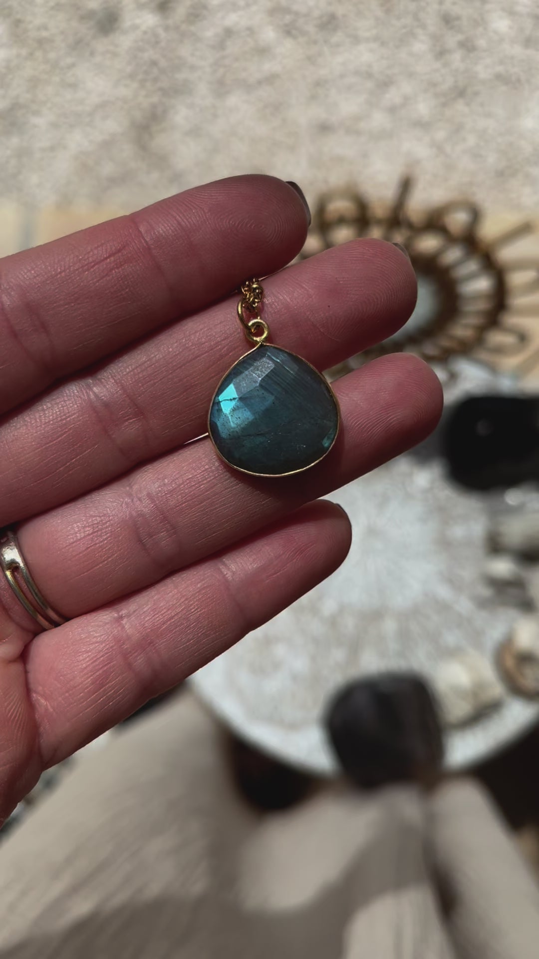 Collier goutte Labradorite