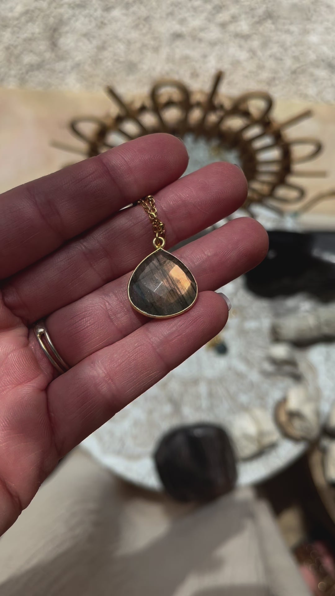 Collier goutte Labradorite