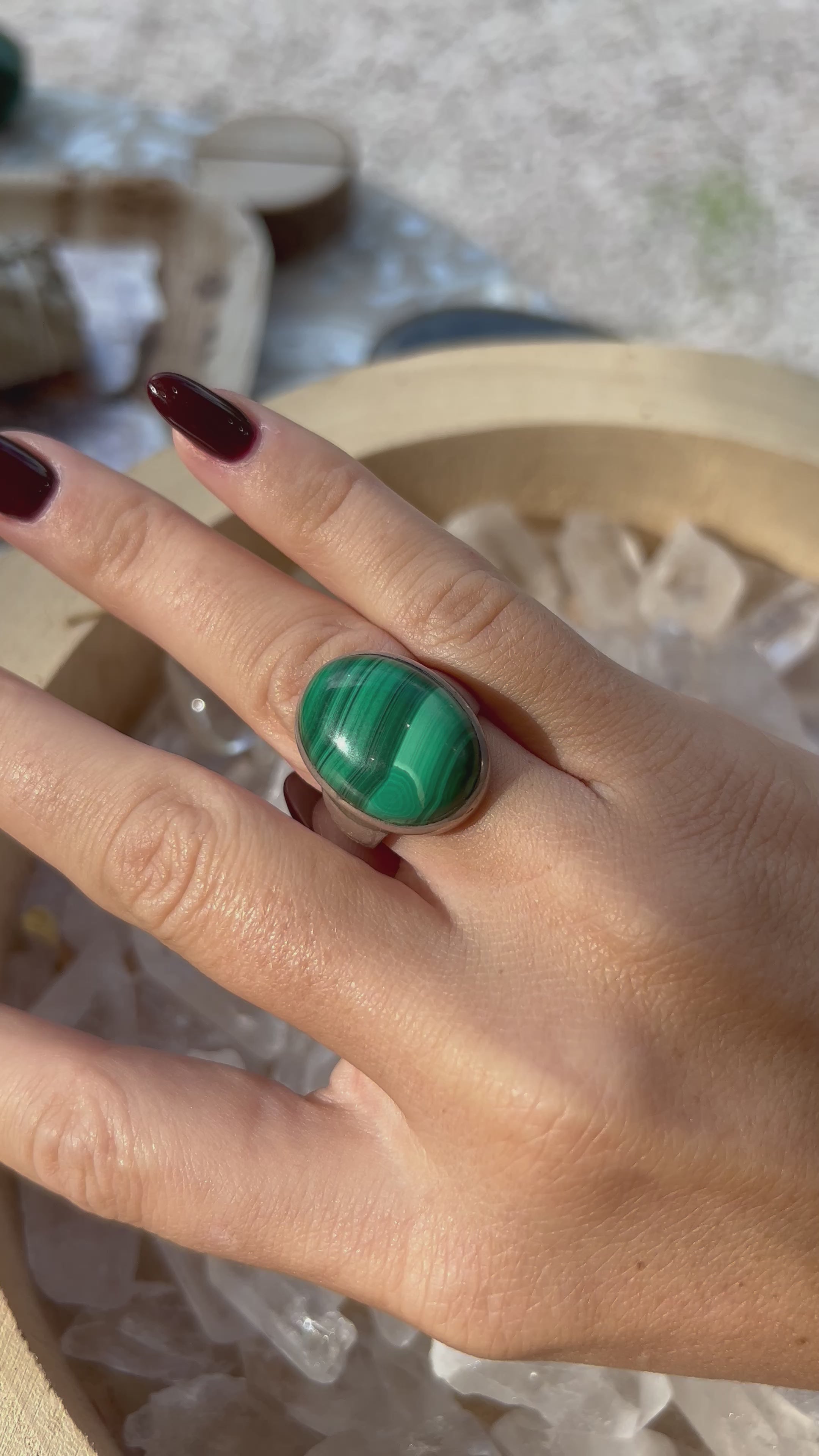 Bague Argent Malachite