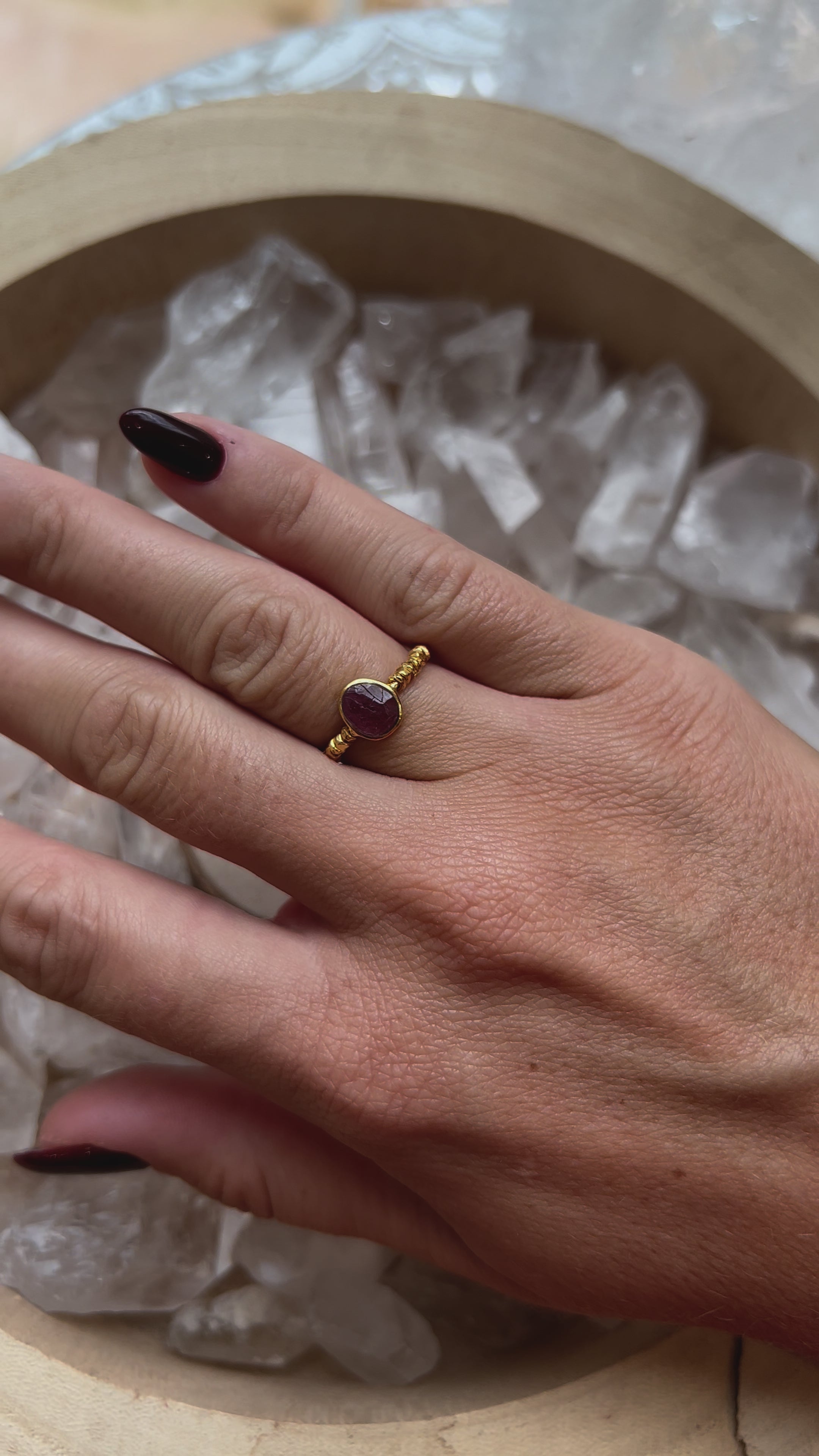 Bague en Tourmaline Rose sur monture doré