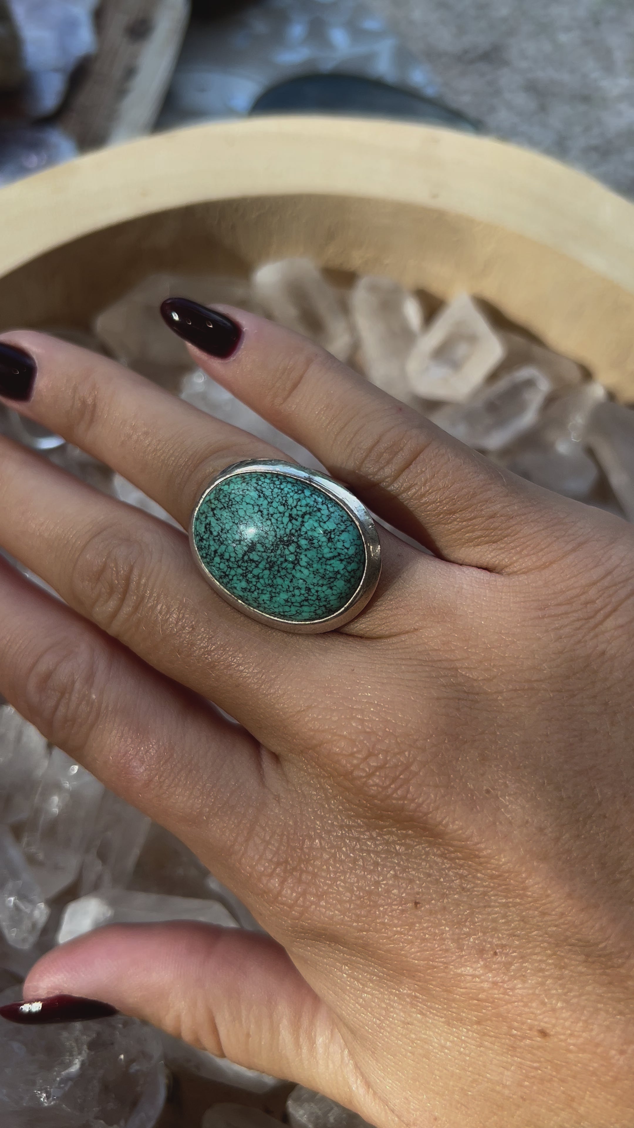 Bague Argent Réglable 925 Turquoise