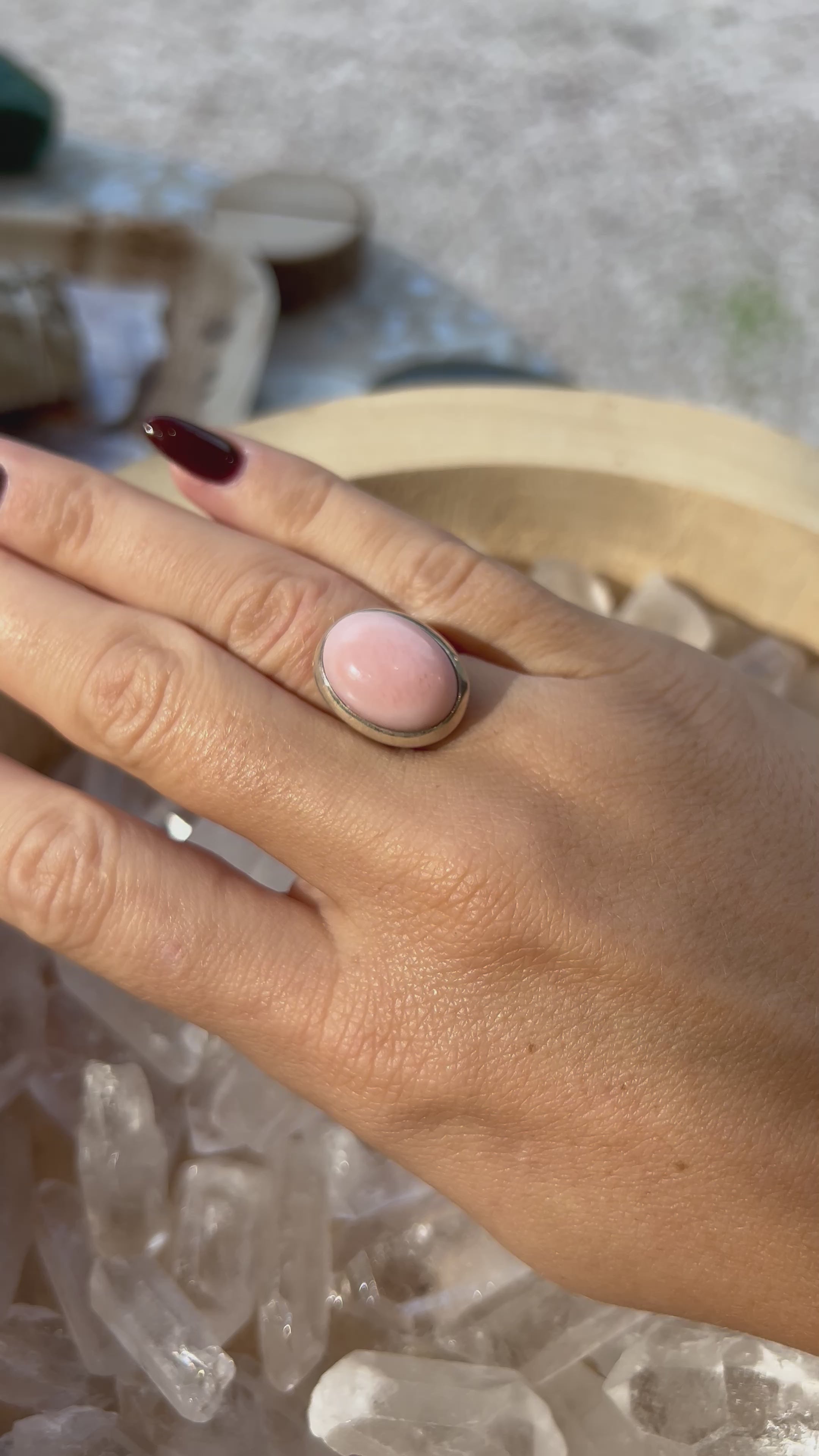 Bague Opale Rose Argent 925