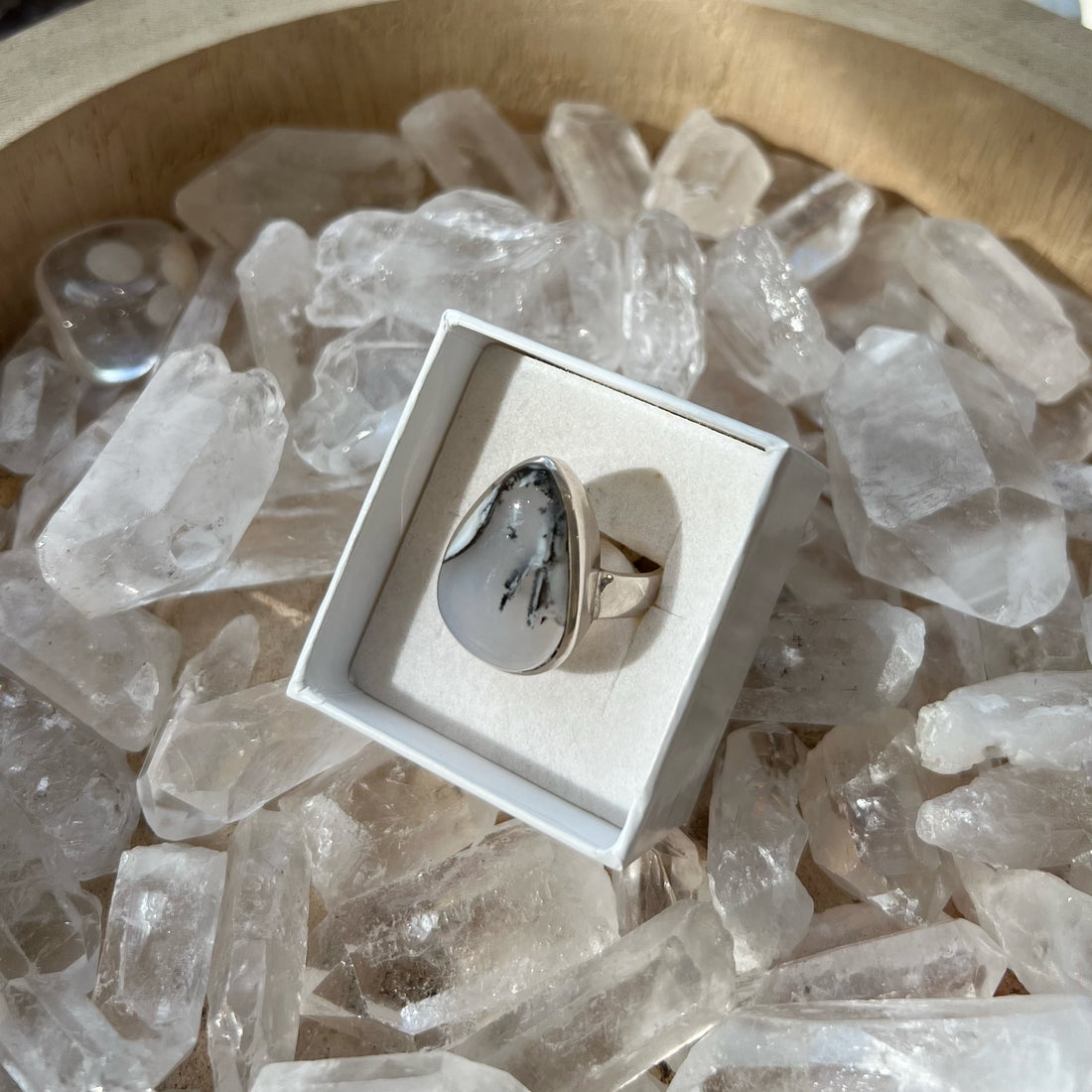 Bague Argent Réglable Calcédoine Bleue