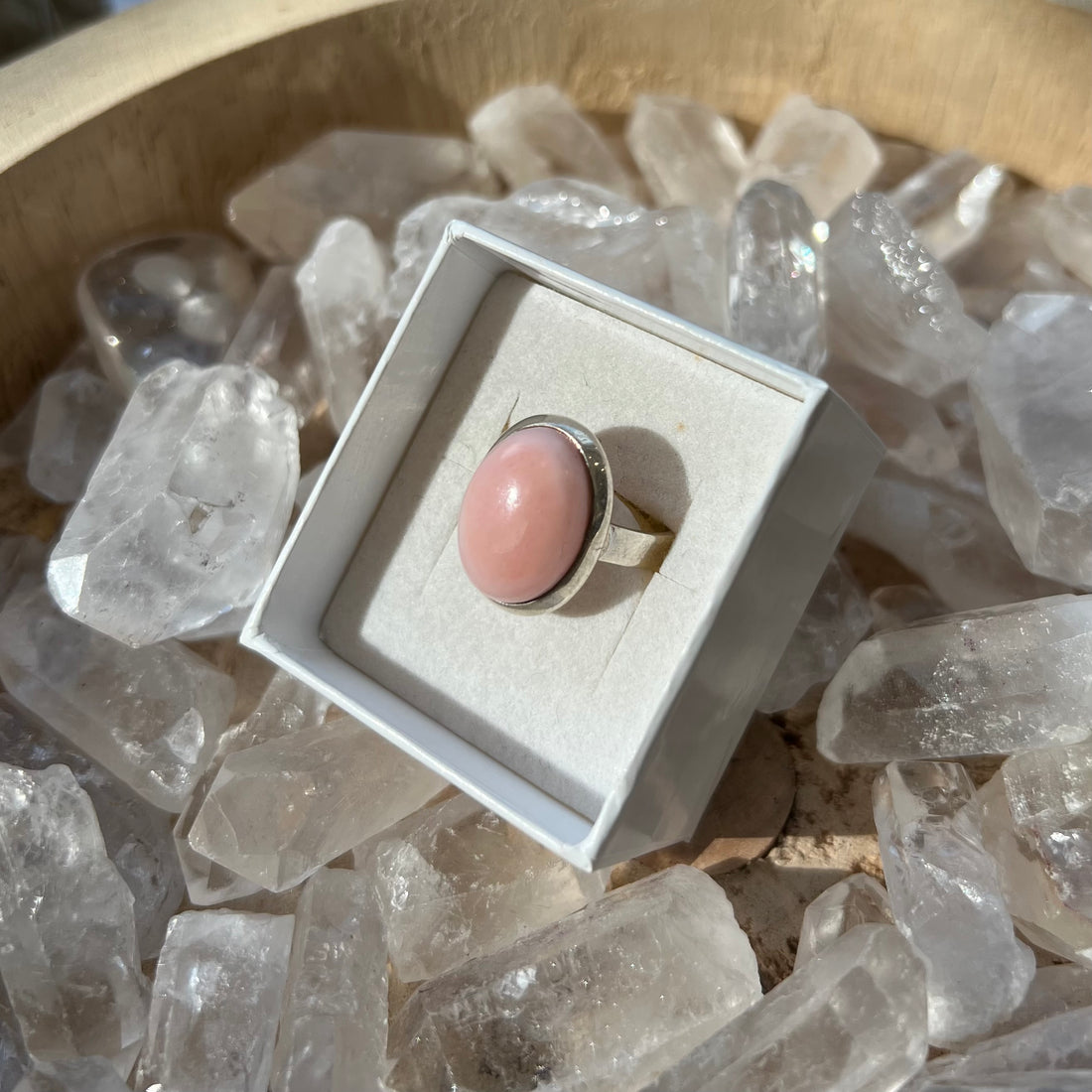 Bague Opale Rose Argent 925