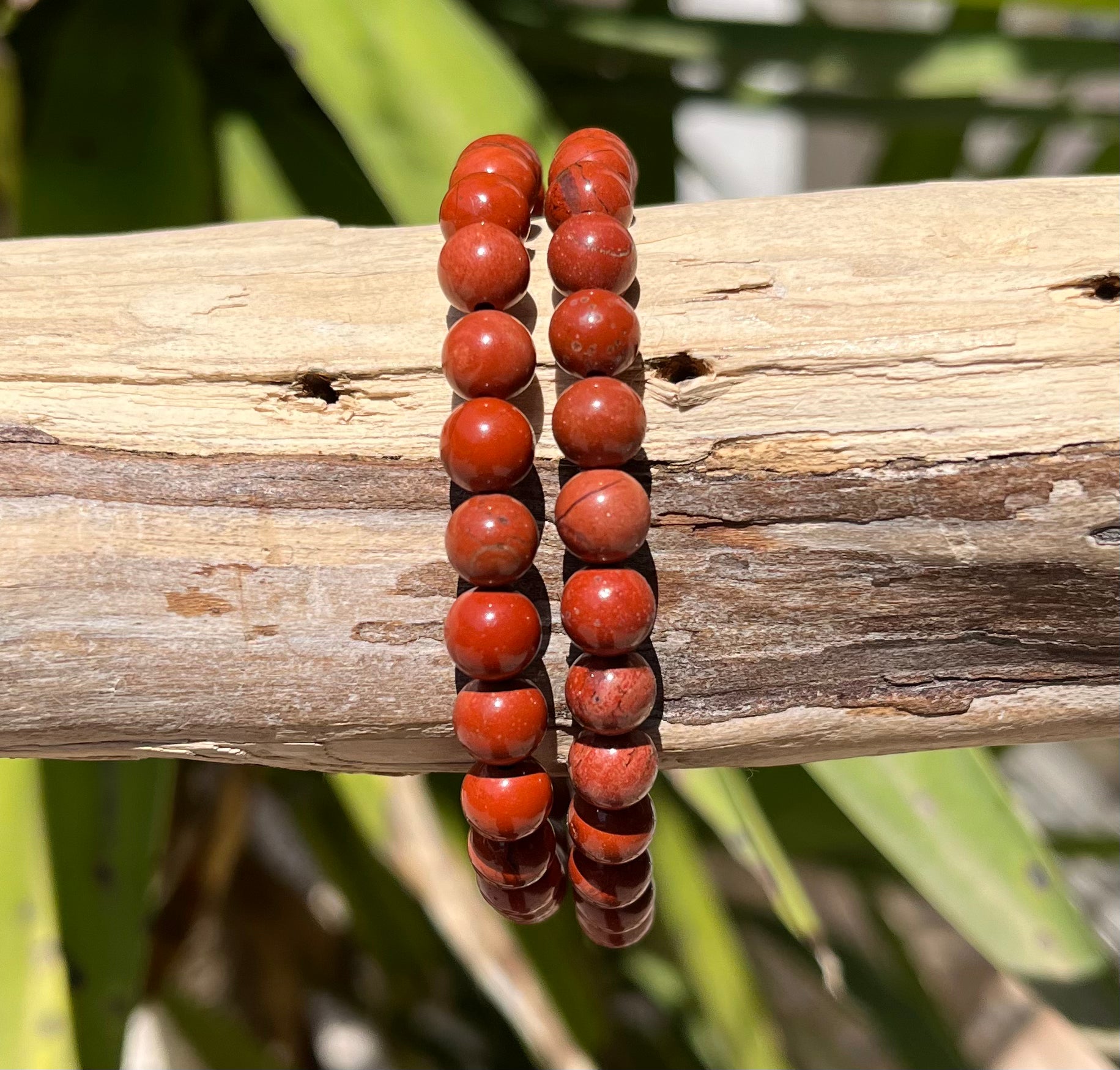 Bracelet boule Jaspe rouge 6mm