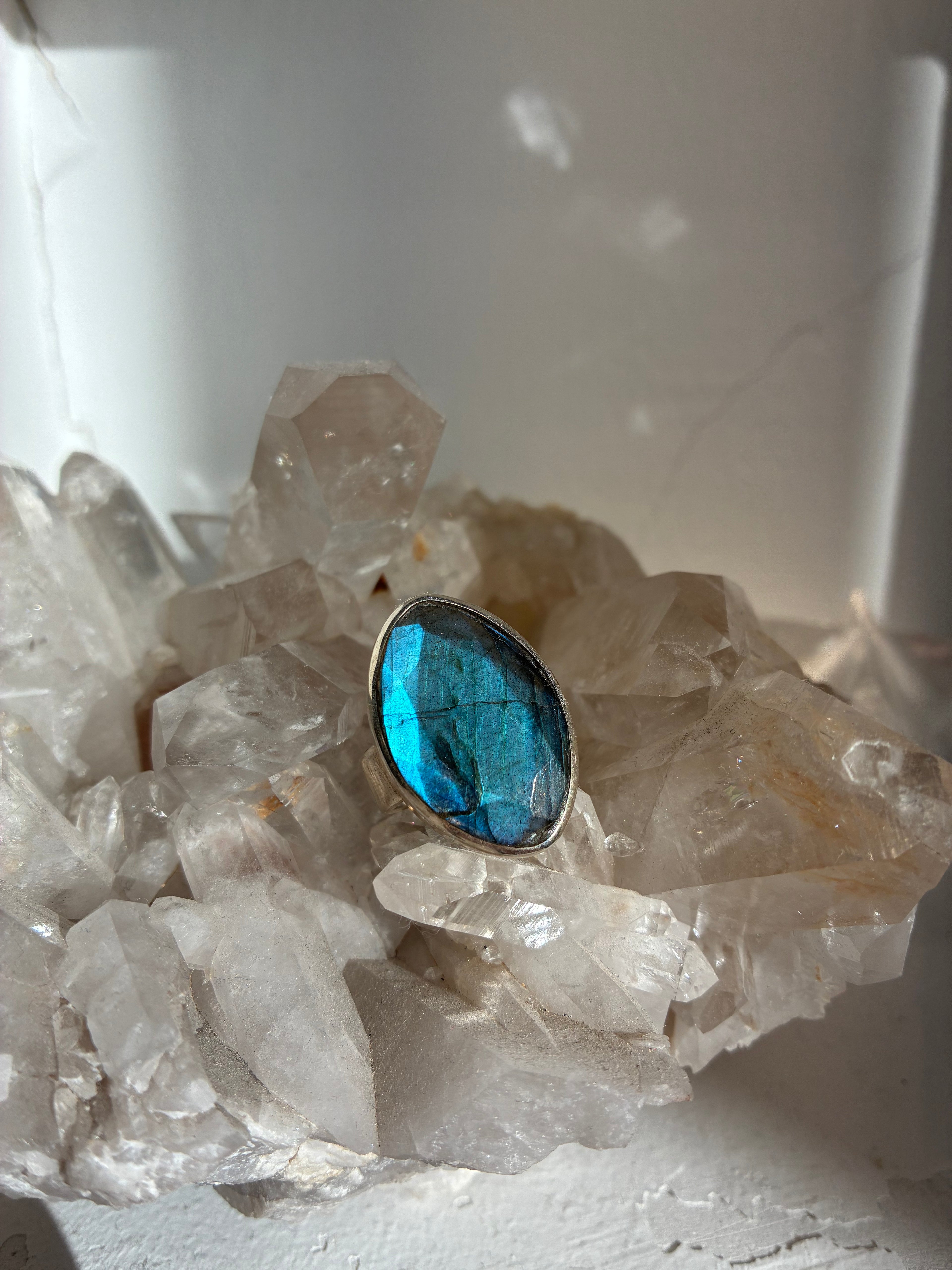 Bague protection Labradorite