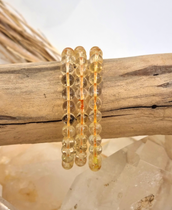 Bracelet boule Citrine 6mm